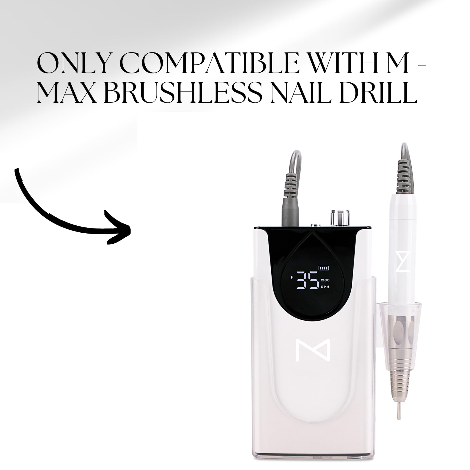 Rose gold finish on the M Max handpiece adds premium style to your toolkit.
