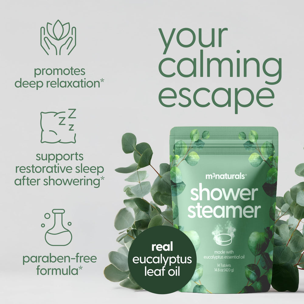 M3 Naturals eucalyptus steamers individually wrapped for fresh use