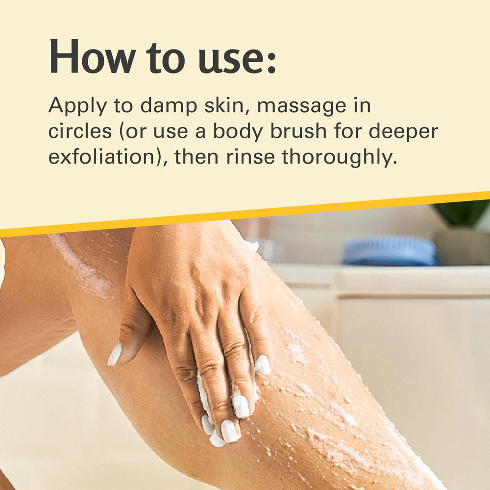 M3 Naturals exfoliating salt texture highlights gentle scrub and debris removal