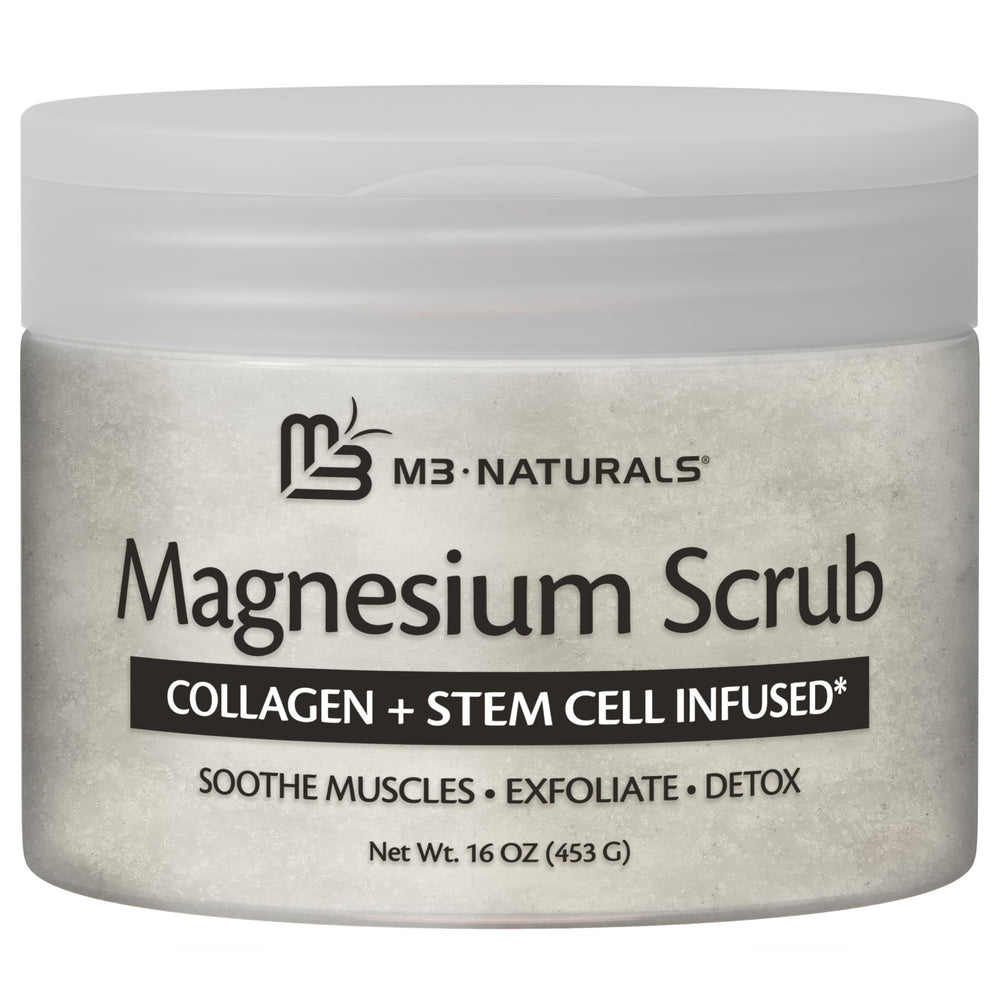 M3 Naturals Dead Sea salt crystals in scrub.