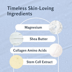 Hands massaging M3 Naturals scrub onto damp skin.