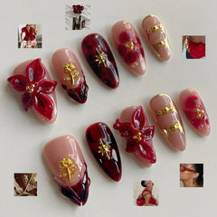 MABKJLF almond nails with glossy French tip and shine