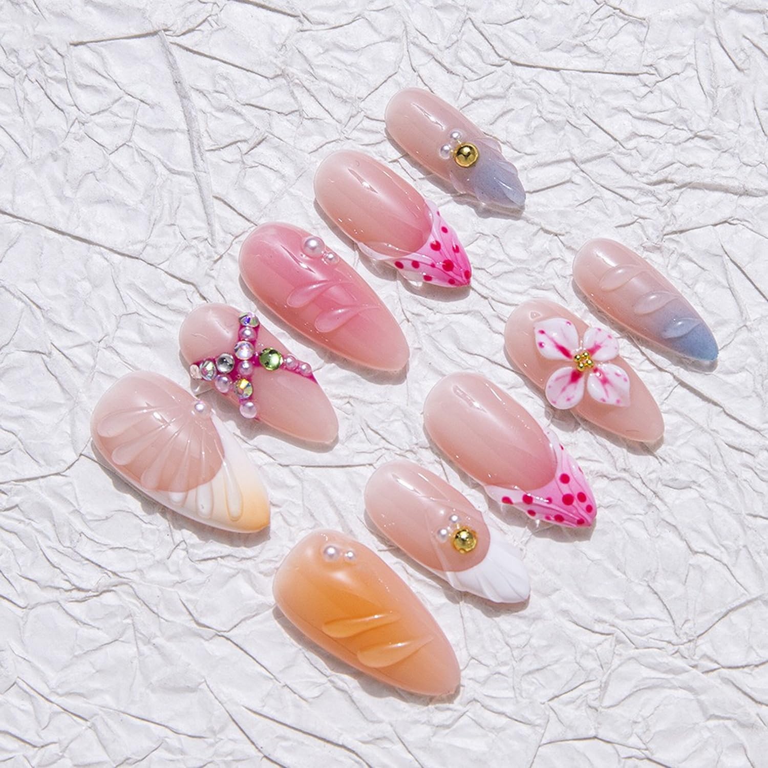 MABKJLF press-on nail kit contents for quick, mess-free mani at home.