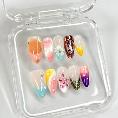 MABKJLF petal glossy finish nails for a radiant look