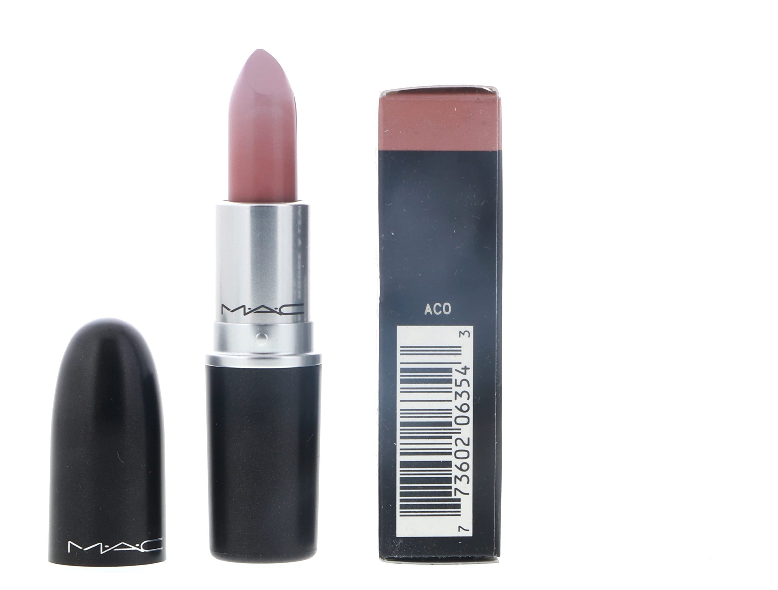 MAC Amplified Creme Lipstick Blankety applying on lips for creamy color payoff