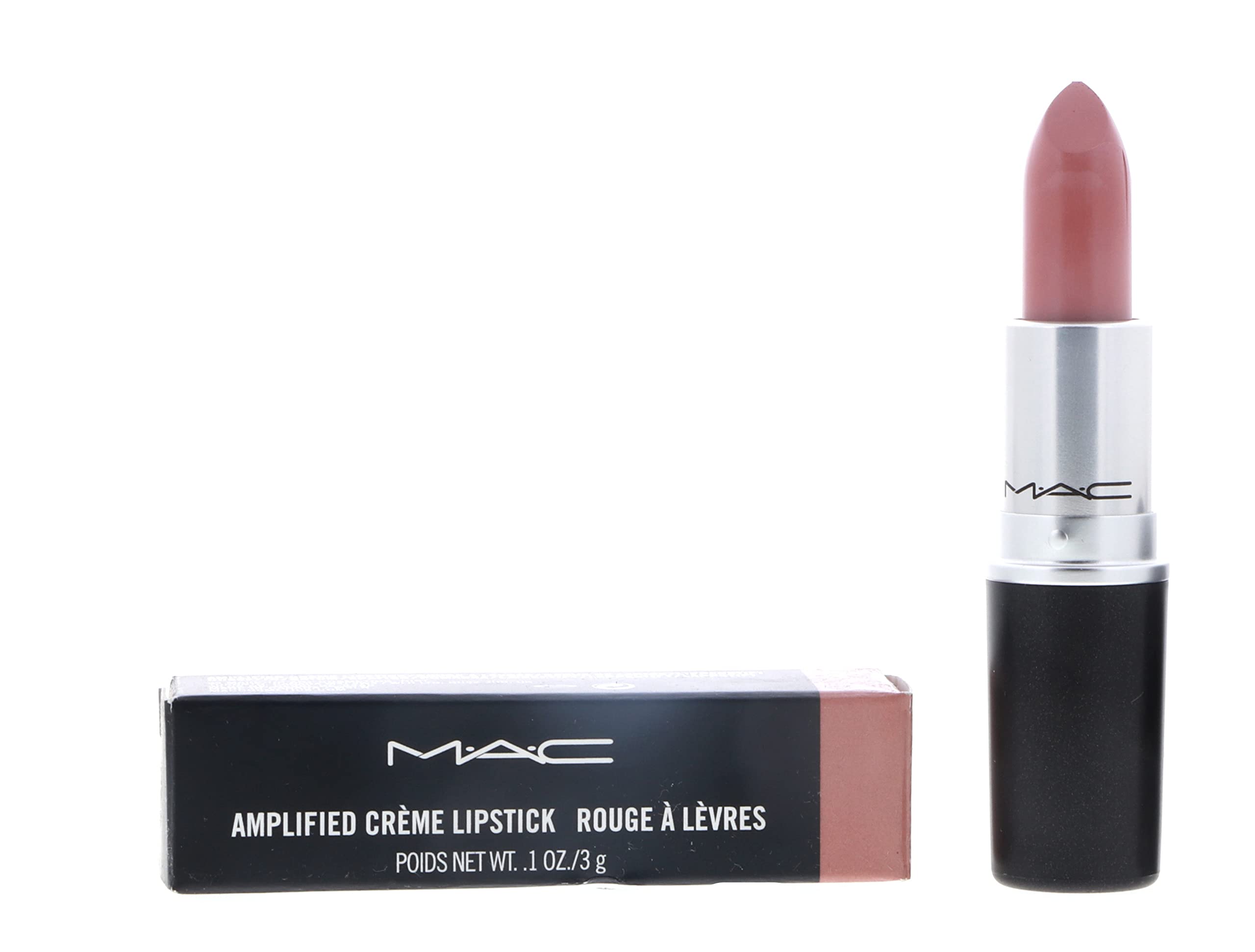 MAC Amplified Creme Lipstick Blankety packaging highlights authentic branding