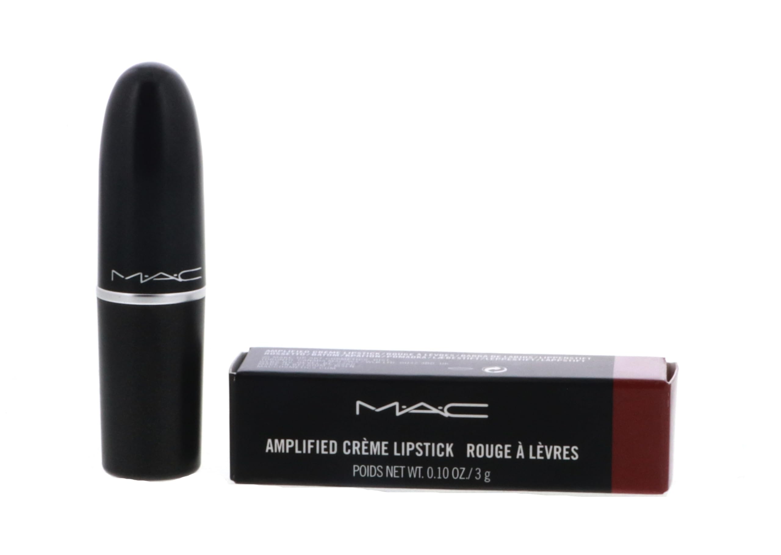 MAC Amplified Creme Lipstick Dubonnet bullet close-up with smooth, moisturizing finish