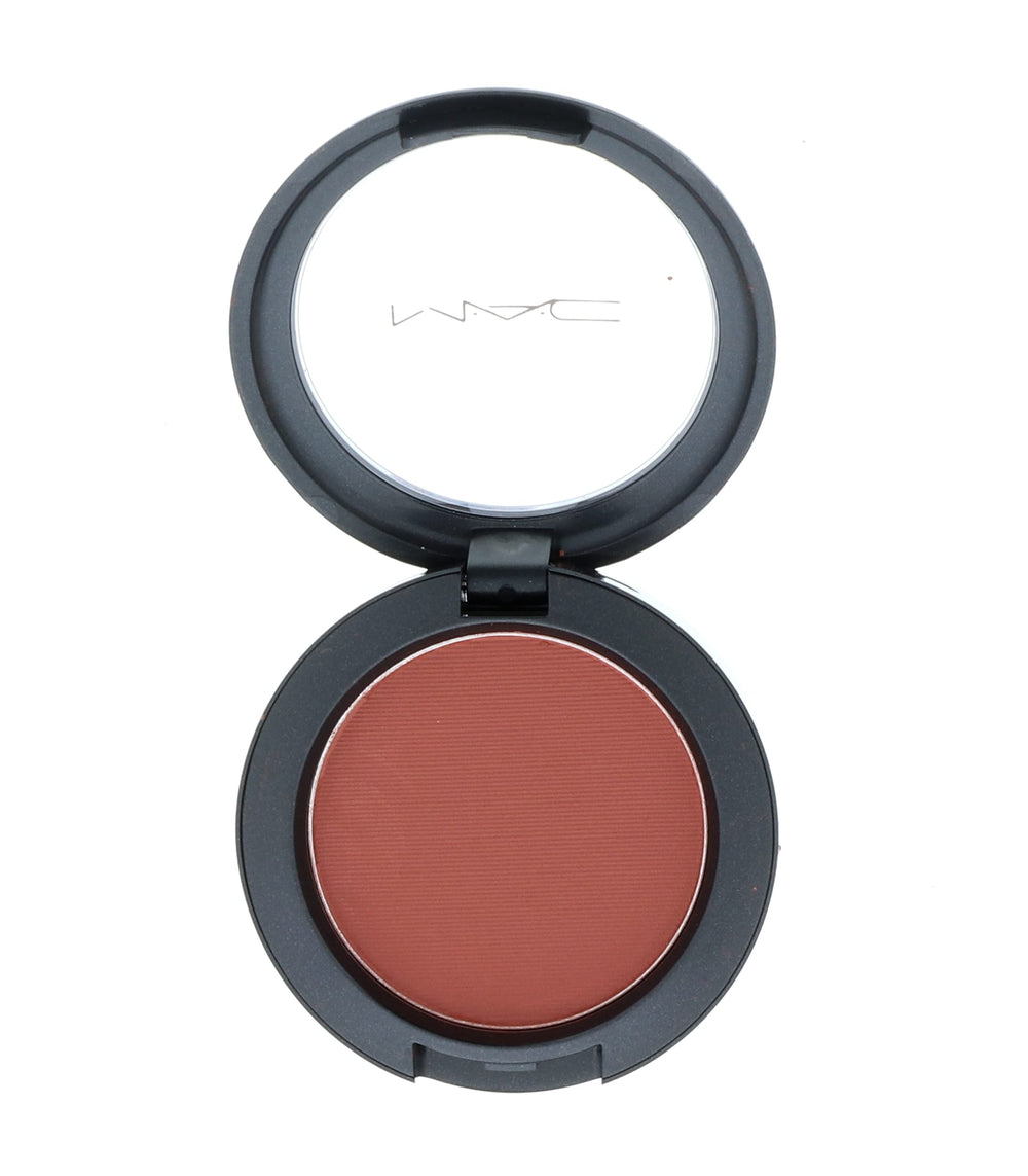 MAC Blush Powder Raizin swatches show buildable pink color and luminosity.