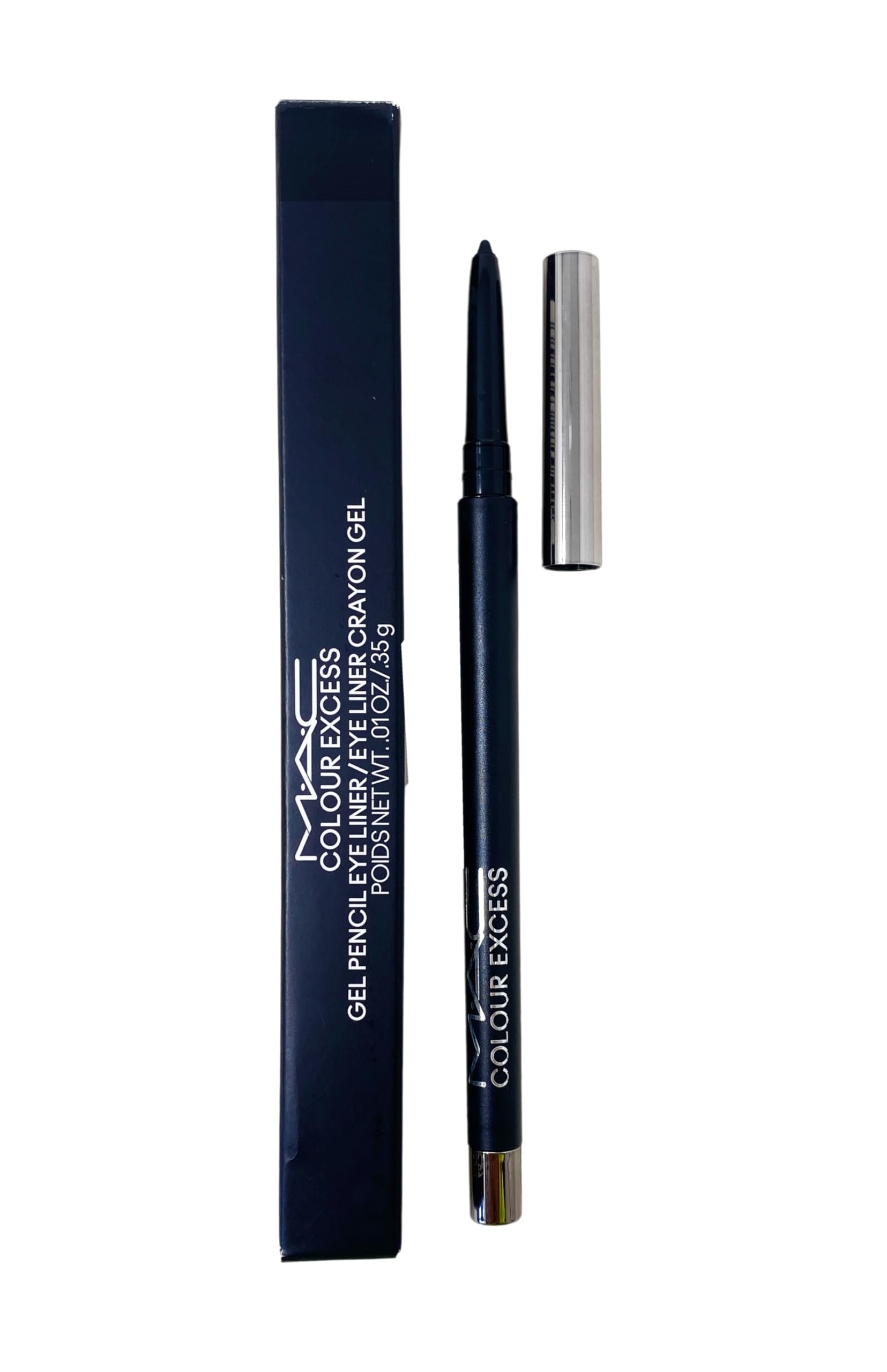 MAC Colour Excess Gel Pencil Eye Liner Glide Or Die close-up showing ultra-pigmented carbon black for bold definition.