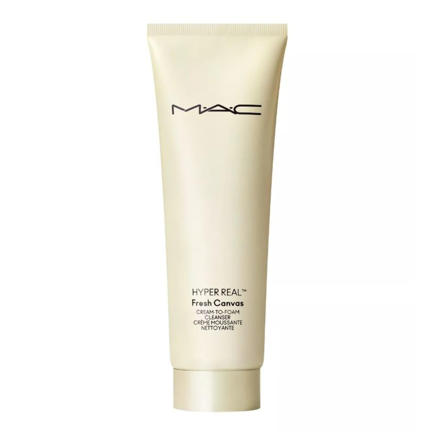 Mac Cosmetics Hyper Real Fresh Canvas cleanser bottle for a gentle makeup-removing ritual.