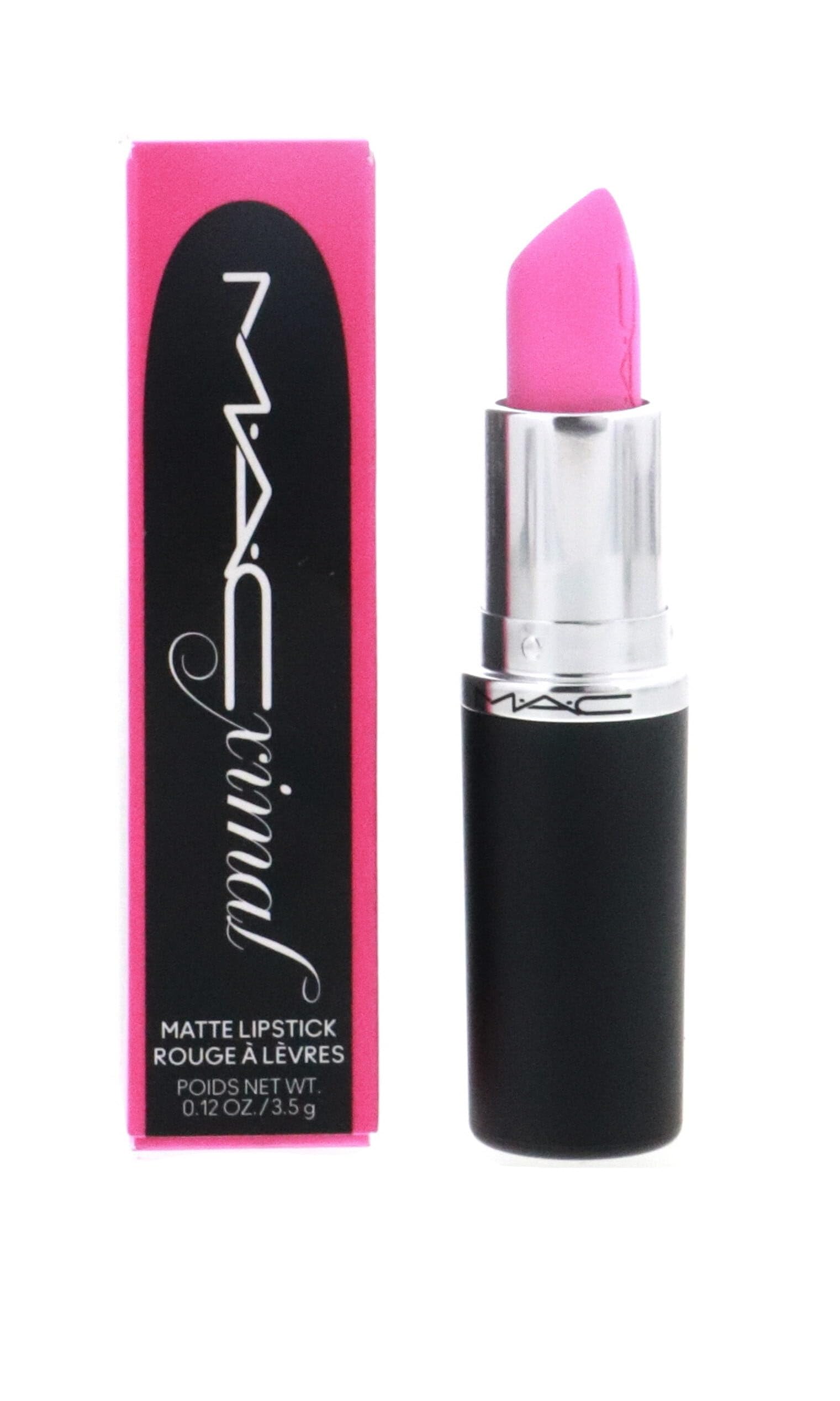 MAC M·A·CXIMAL Lipstick Candy Yum Yum closeup shows rich pink pigment.