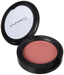 MAC Desert Rose blush swatch demonstrates subtle light-reflecting finish for healthy glow