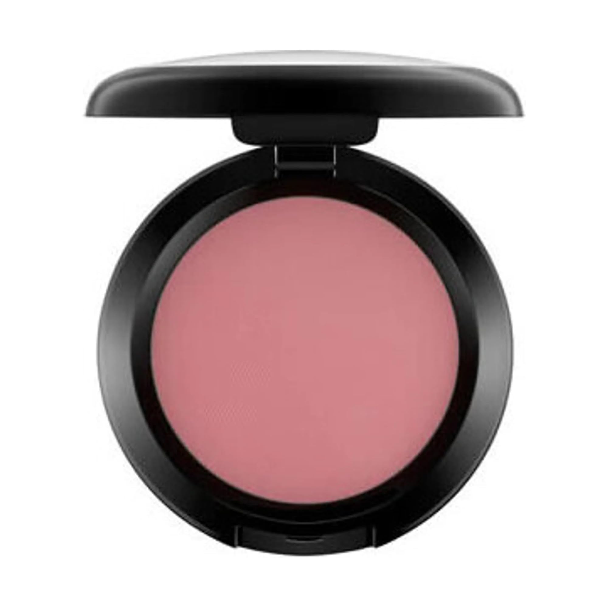 MAC Desert Rose blush compact open showing matte reddish burgundy shade for everyday color