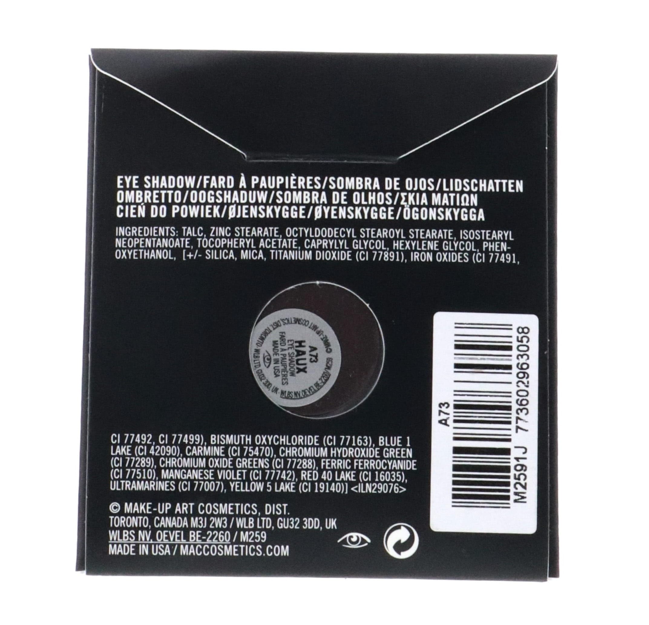 MAC Haux eye shadow swatch highlighting high pigment payoff and blendable texture