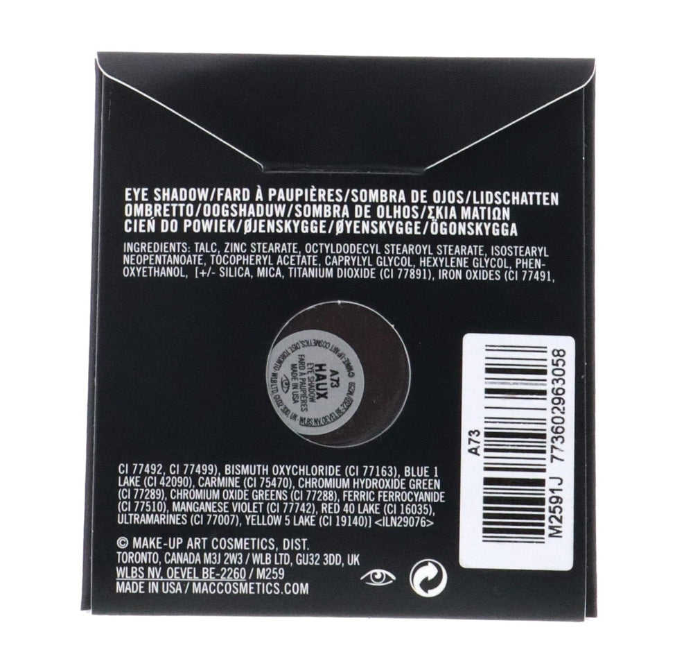 MAC Haux eye shadow swatch highlighting high pigment payoff and blendable texture