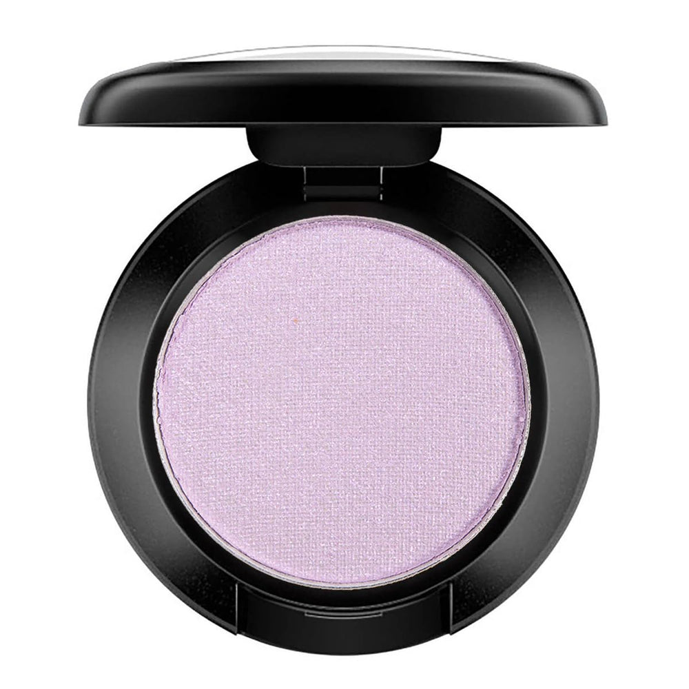 MAC Humblebrag Frost eyeshadow with icy lilac shimmer for versatile day-to-night looks.
