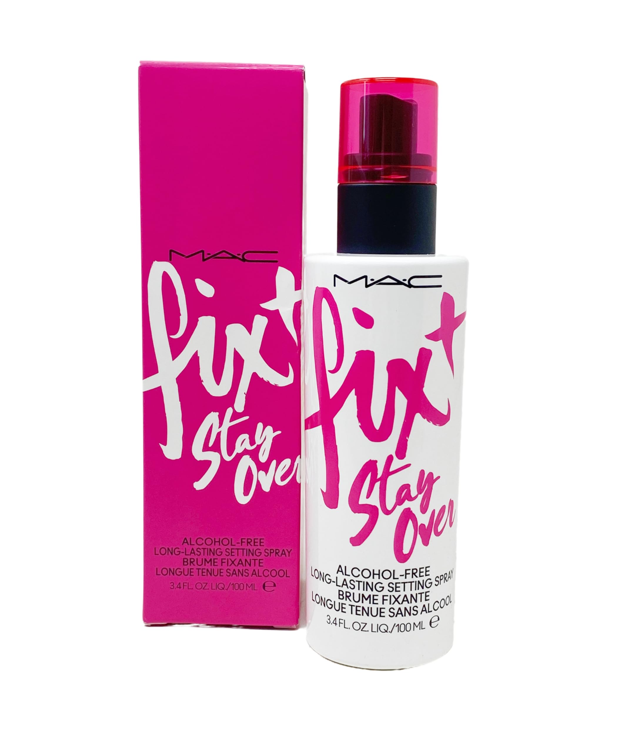 MAC Fix+ Stay Over setting spray bottle for long-lasting makeup hold.