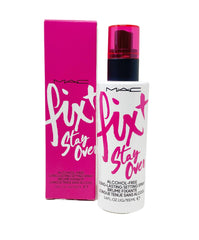 MAC Fix+ Stay Over setting spray bottle for long-lasting makeup hold.