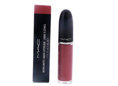MAC Gemz & Roses metallic swatch reveals bold matte color for a statement lip.