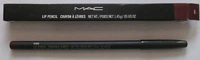MAC Lip Pencil Liner Plum on lips for precise shaping and long-lasting color.