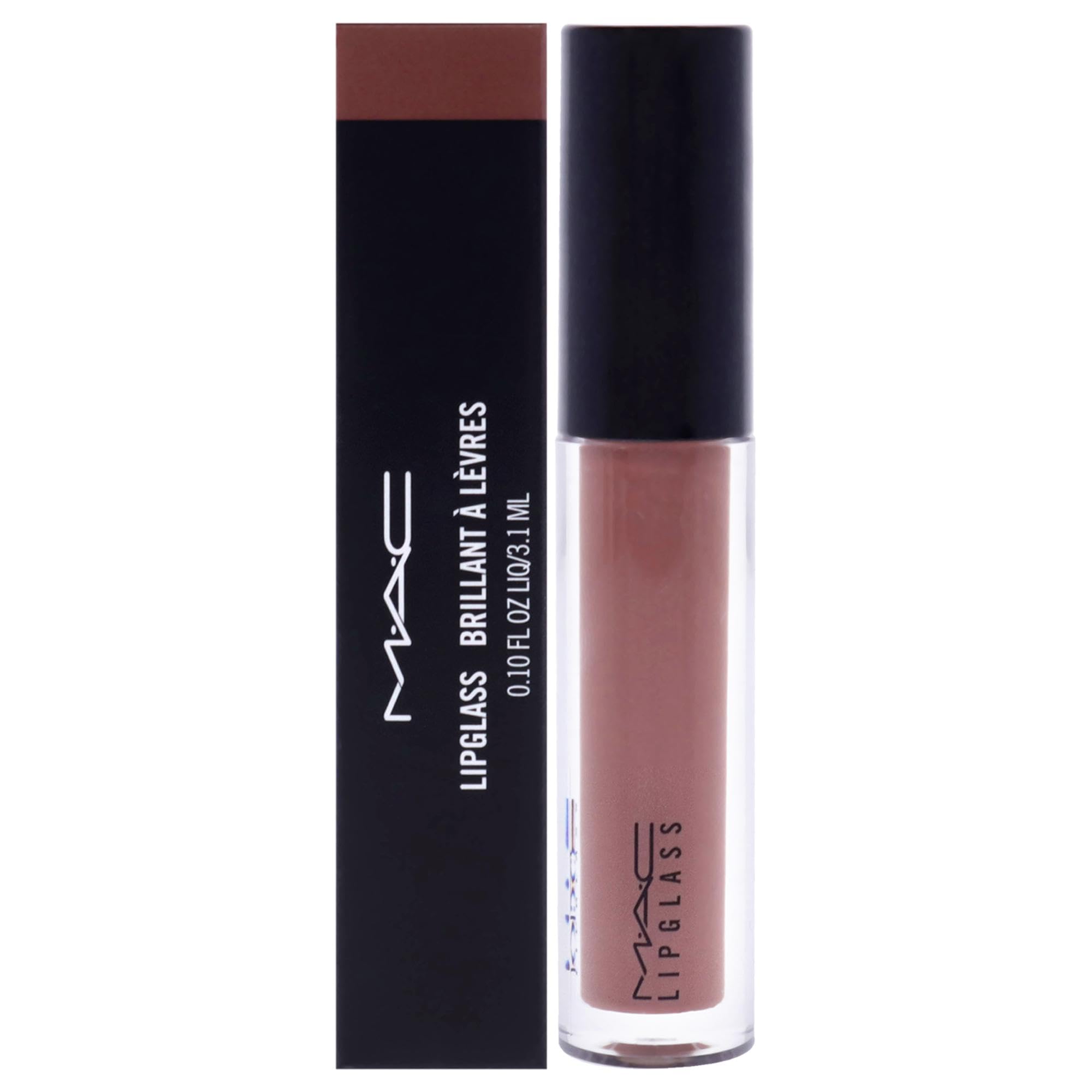 MAC LipGlass 319 Spite bottle cap detail showing sleek glass-like shine