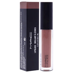 MAC LipGlass 319 Spite swatch reveals bold color with moisture