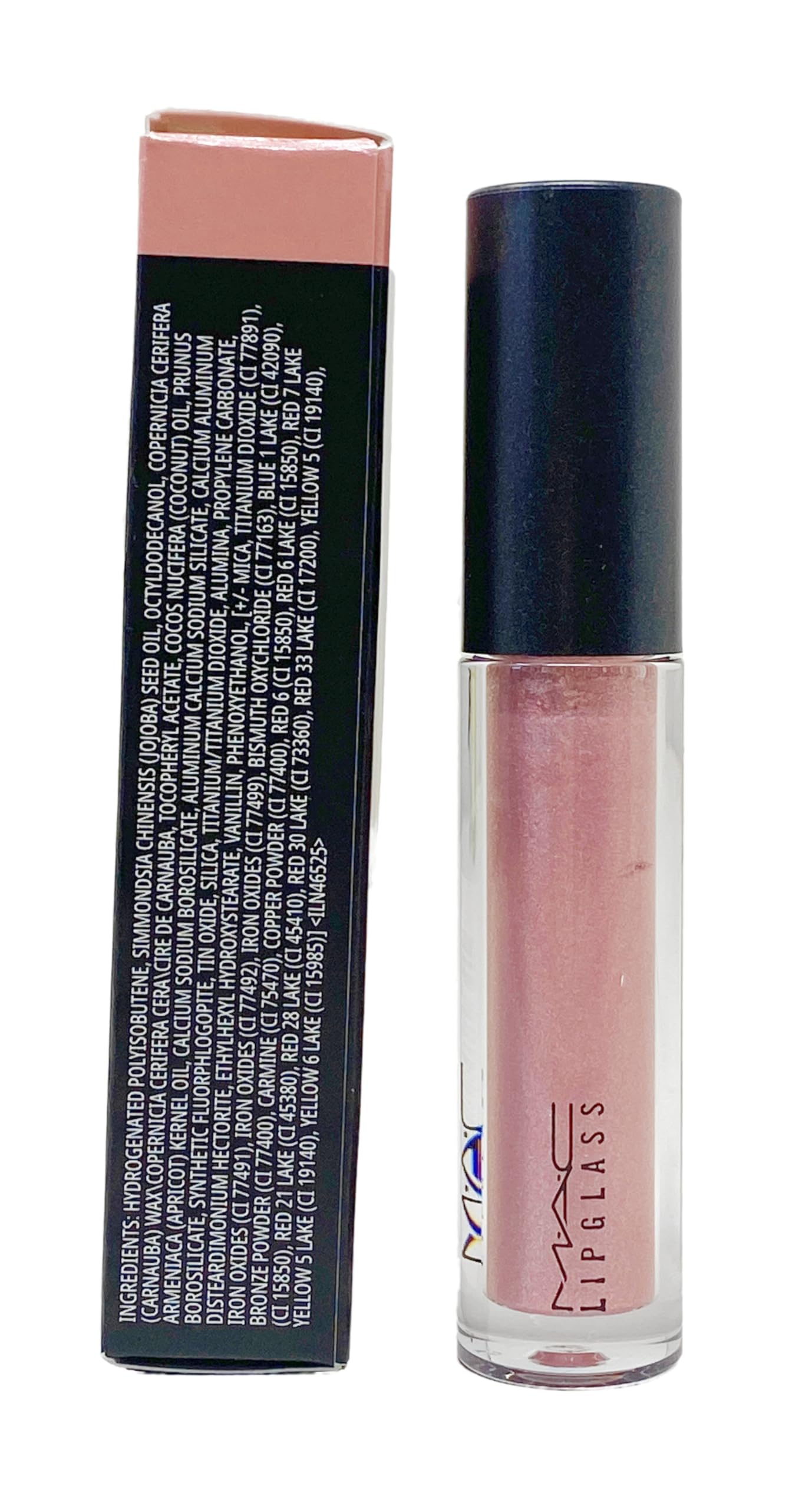 MAC Lipglass Brillant 321 Dreamy worn over lip pencil for defined glow