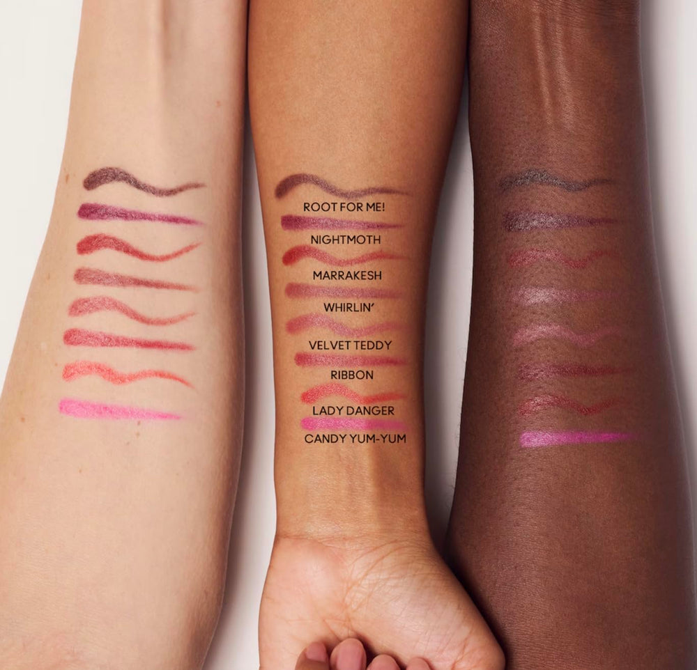 MAC Lipglazer Glossy Liner Candy Yum-Yum delivers hydration with meadowfoam and jojoba oils.