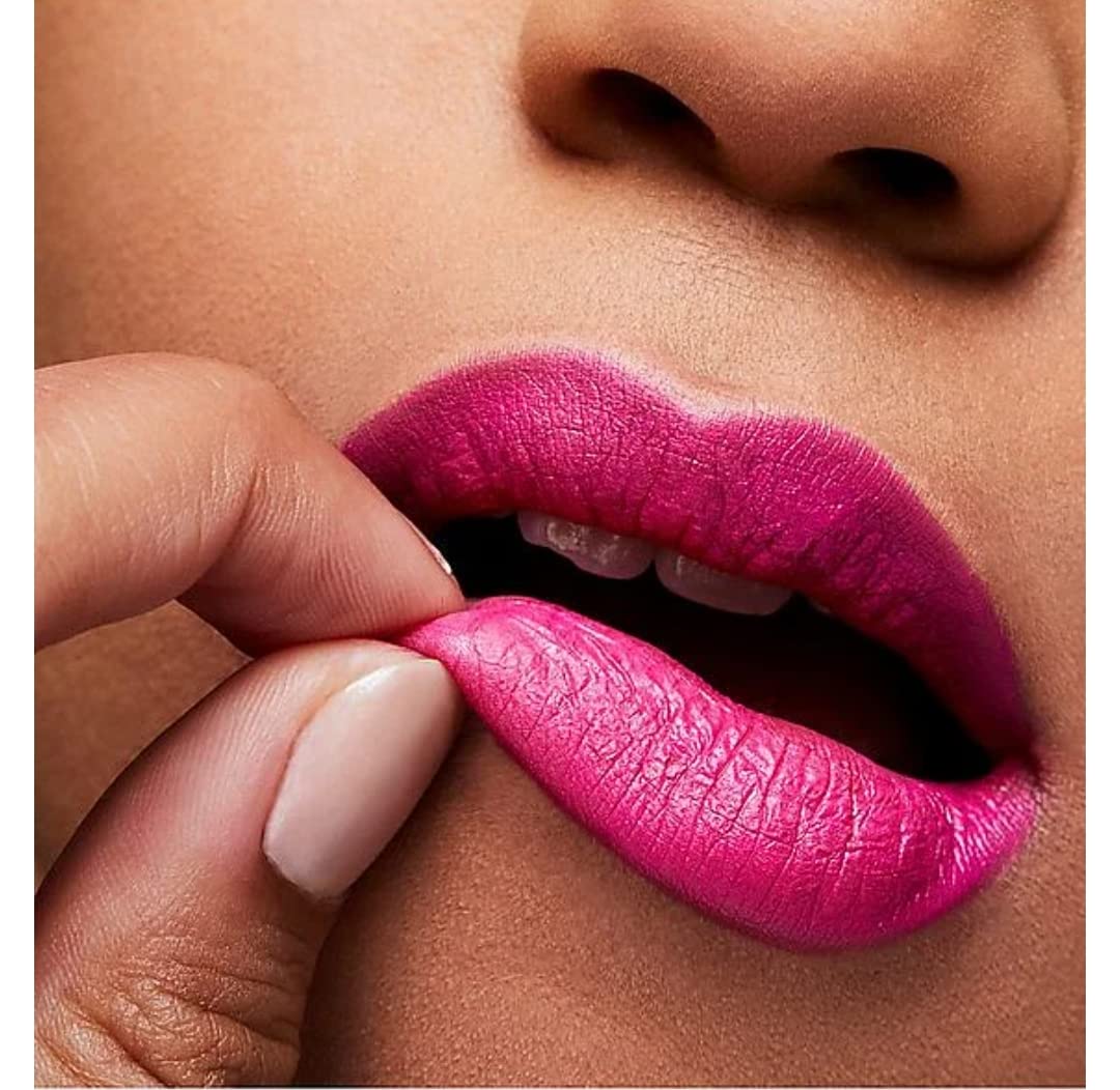 MAC Candy Yum-Yum on lips demonstrates rich matte finish