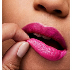 MAC Candy Yum-Yum on lips demonstrates rich matte finish