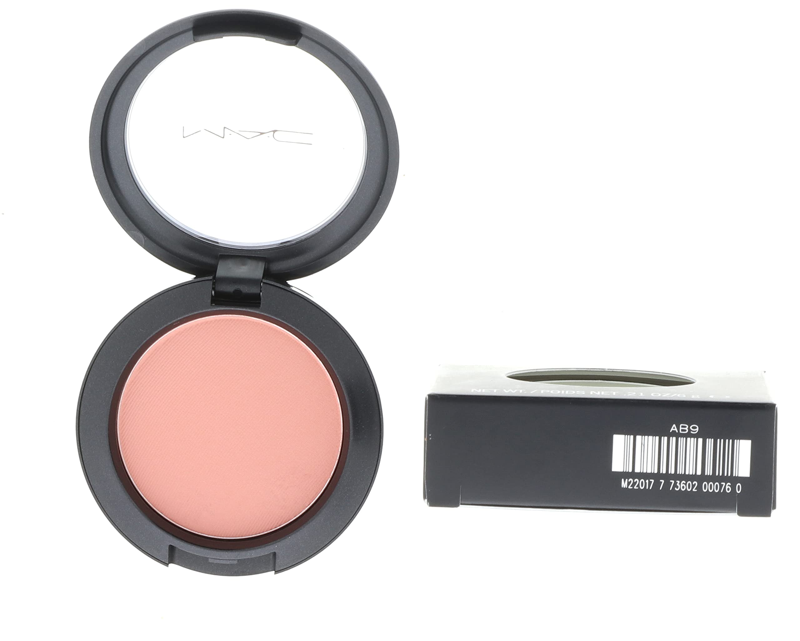 MAC Melba blush packaging keeps powder secure for travel.
