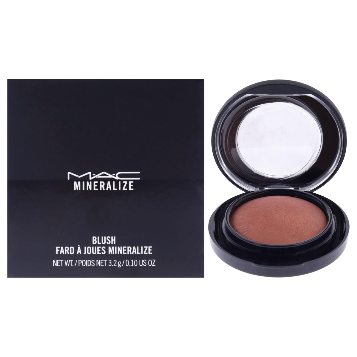 MAC Mineralize Blush Love Joy compact front highlighting pearlized glow for cheeks