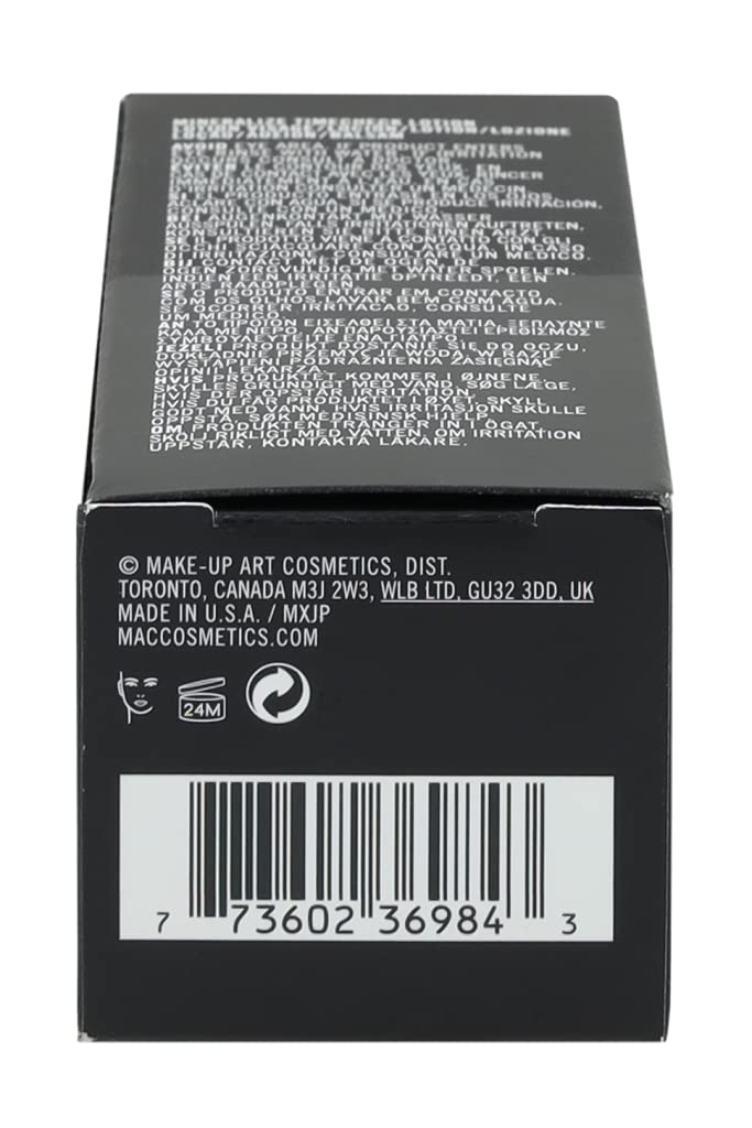 MAC Mineralize Timecheck Lotion packaging front conveys premium, time-aware skincare