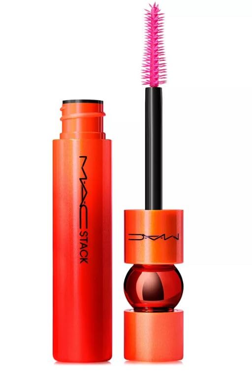 MAC New Year Shine MACStack Mascara wand shows plush bristles for buildable volume and lift.