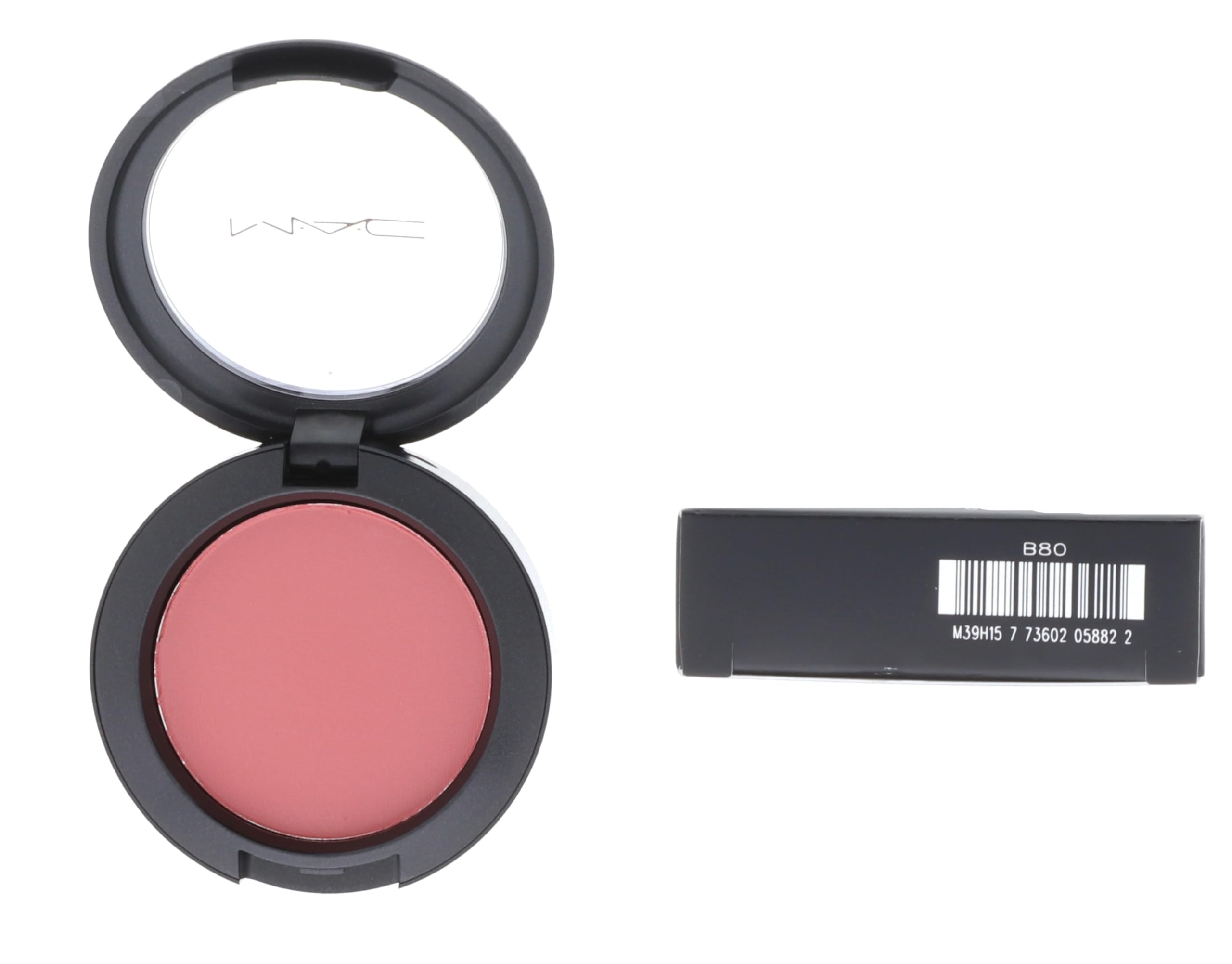 MAC Pinch Me blush on cheek shows natural pink-peach glow