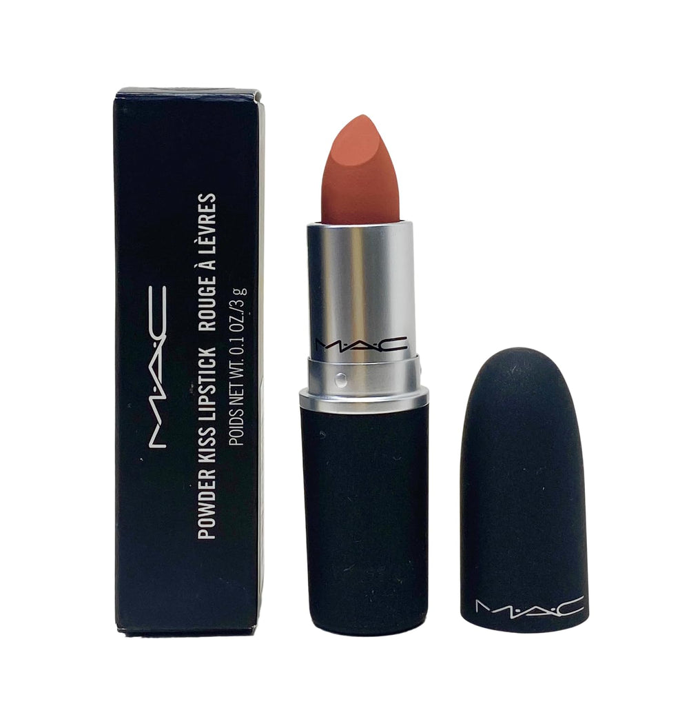 MAC Powder Kiss Lipstick 314 Mull It Over swatches show soft-focus color on lips