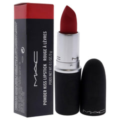 Close-up shows MAC Powder Kiss 929 Youre Buggin Lady with blur and moisture rich texture.