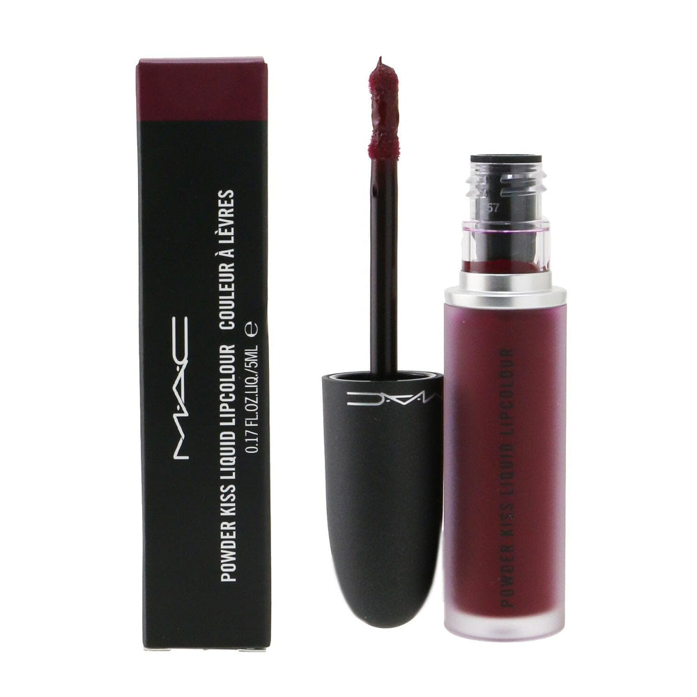 MAC Powder Kiss Lipcolour 988 swatch reveals whipped mousse texture.