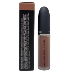 MAC Powder Kiss Lipcolour Buffiest swatch demonstrates lasting hydration potential.