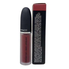 MAC Powder Kiss Liquid Lipcolour Fashion Emergency application highlights intense rose brown shade
