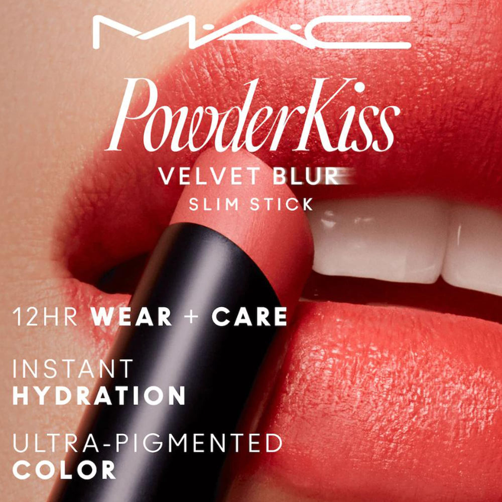 MAC Powder Kiss Velvet Blur Slim Stick teinte Over The Taupe, nuances taupe sophistiquée