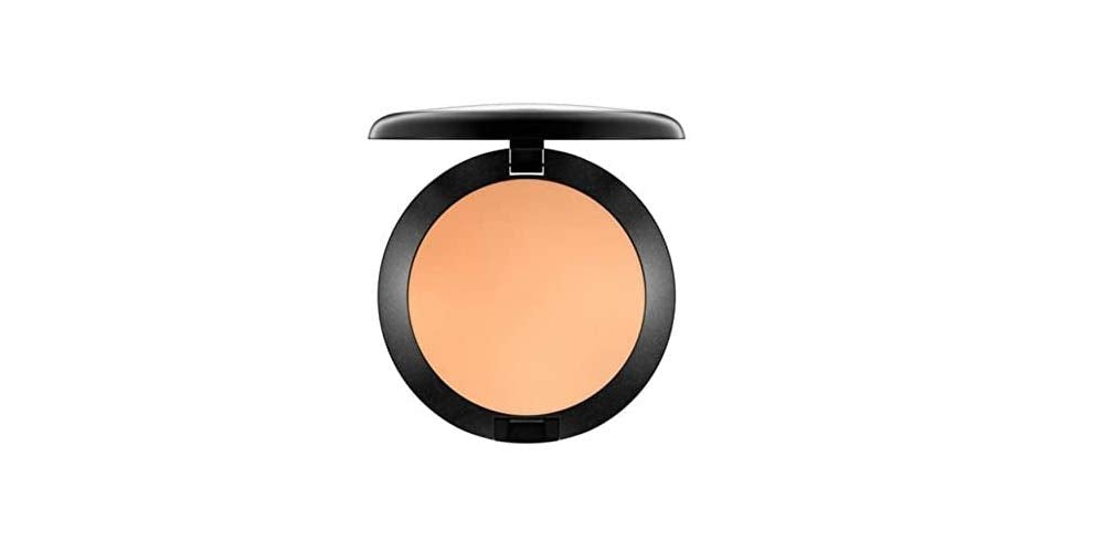 MAC Pro Full Coverage Foundation NC35 front view; long-wearing, opaque coverage for even skin tone.