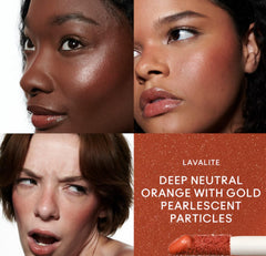 MAC Strobe Beam Liquid Blush Lavalite suitable for lips and cheeks with iridescent shine.