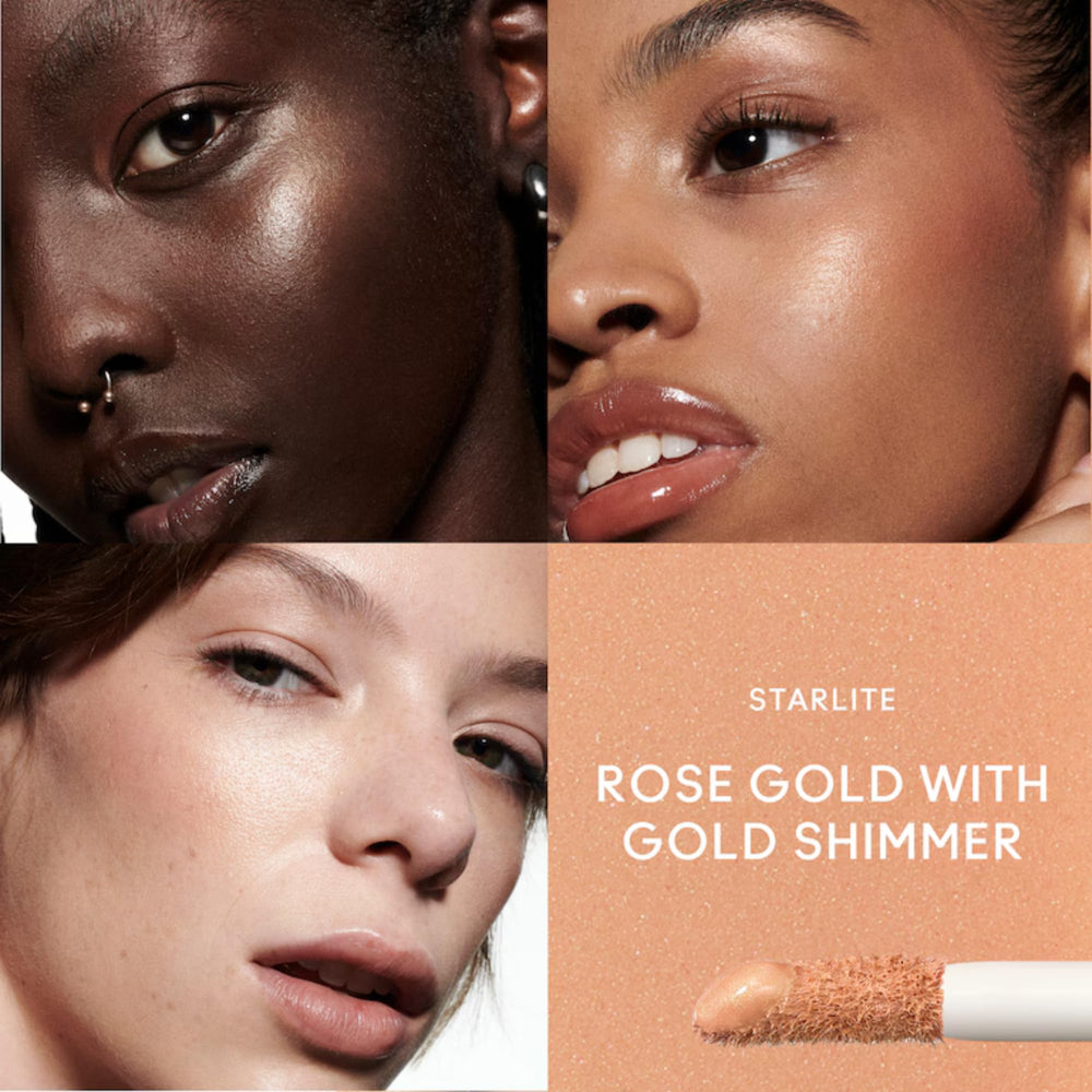 MAC Strobe Beam Starlite applicator demonstrating precise application for sculpted cheeks