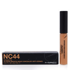 MAC Studio Fix NC44 concealer swatch showing peach undertone for natural blending