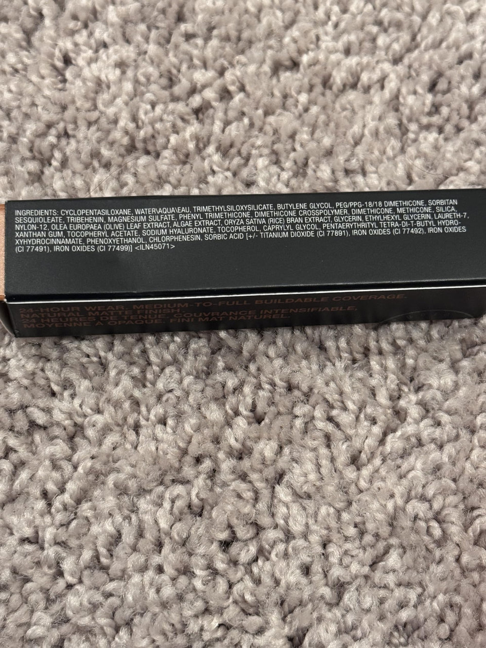MAC Studio Fix Concealer NW42 under-eye swatch shows brightening capability.