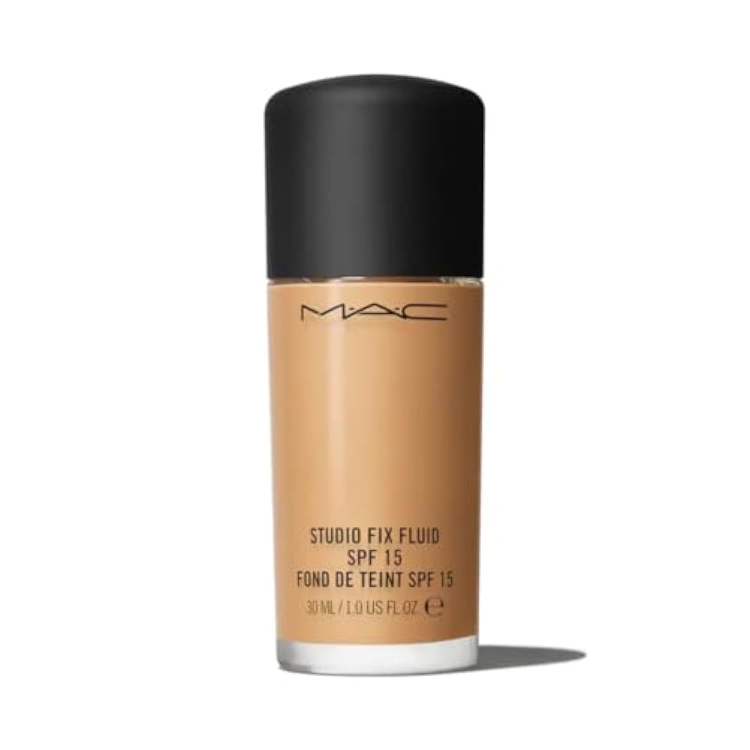 MAC Studio Fix Fluid Foundation bottle with matte finish for natural coverage.