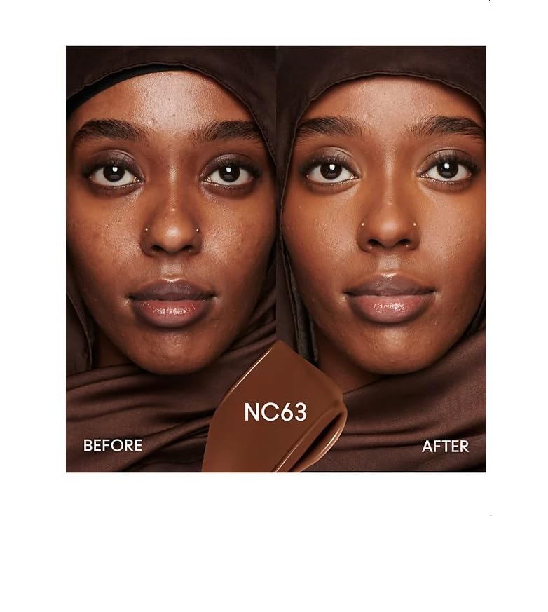 MAC Studio Fix Fluid application demonstrating breathable, non-cakey finish.