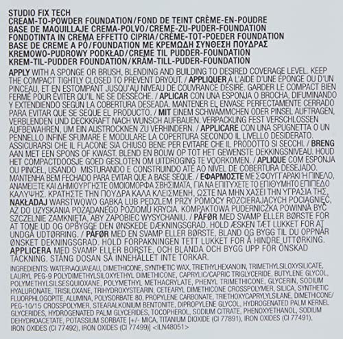 MAC Studio Fix Tech Cream-to-Powder swirl demonstrates creamy texture blending to powder.