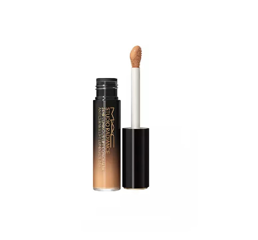 MAC Studio Radiance 24HR concealer tube close-up showing hydrating, luminous finish
